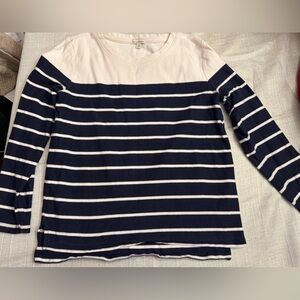 GAP Navy and White Striped Long Sleeve Tee